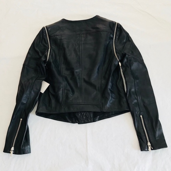 NWT**1. State***Black Biker Leather Jacket Small $498 - Picture 8 of 8
